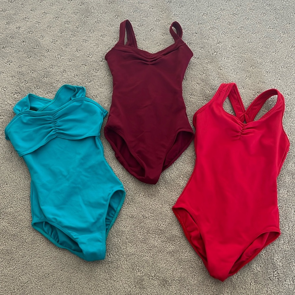 Set of 3 Leotards, Dance, Gymnastics - So Danca - 6x-7